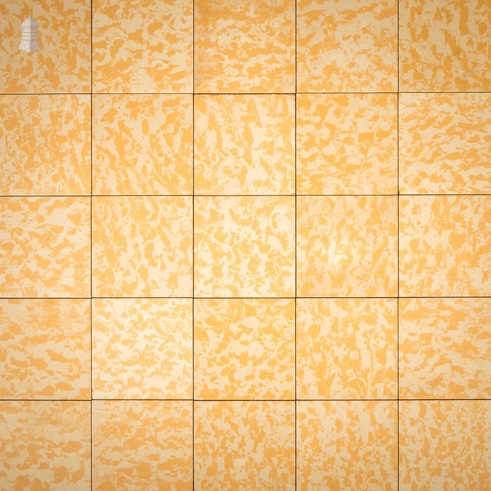 Patterned Decorative Tiles, Late 20th C Jasba Tiles Yellow and Cream Mottled Design, Batch of 309 – 6.9 Square Metres