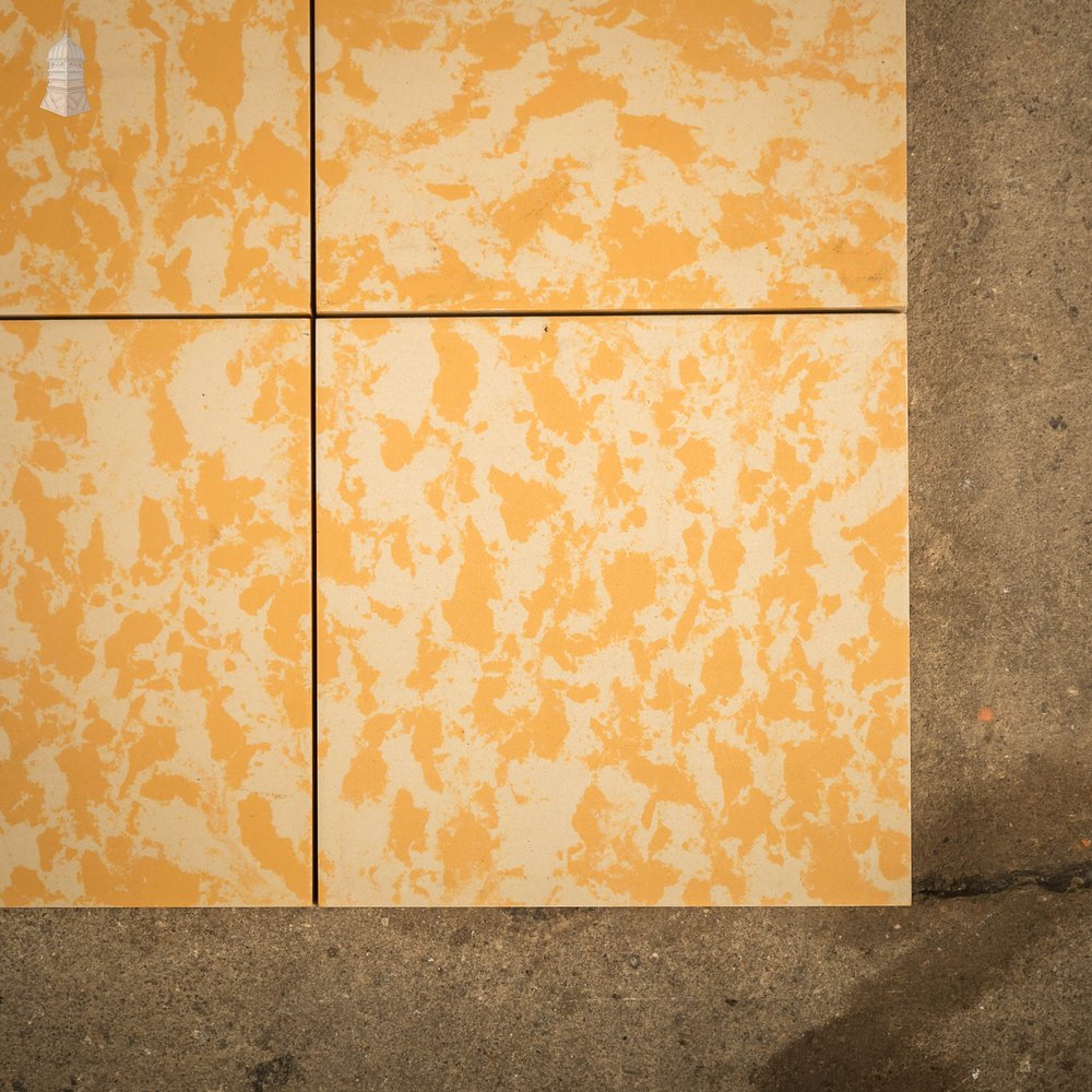 Patterned Decorative Tiles, Late 20th C Jasba Tiles Yellow and Cream Mottled Design, Batch of 309 – 6.9 Square Metres