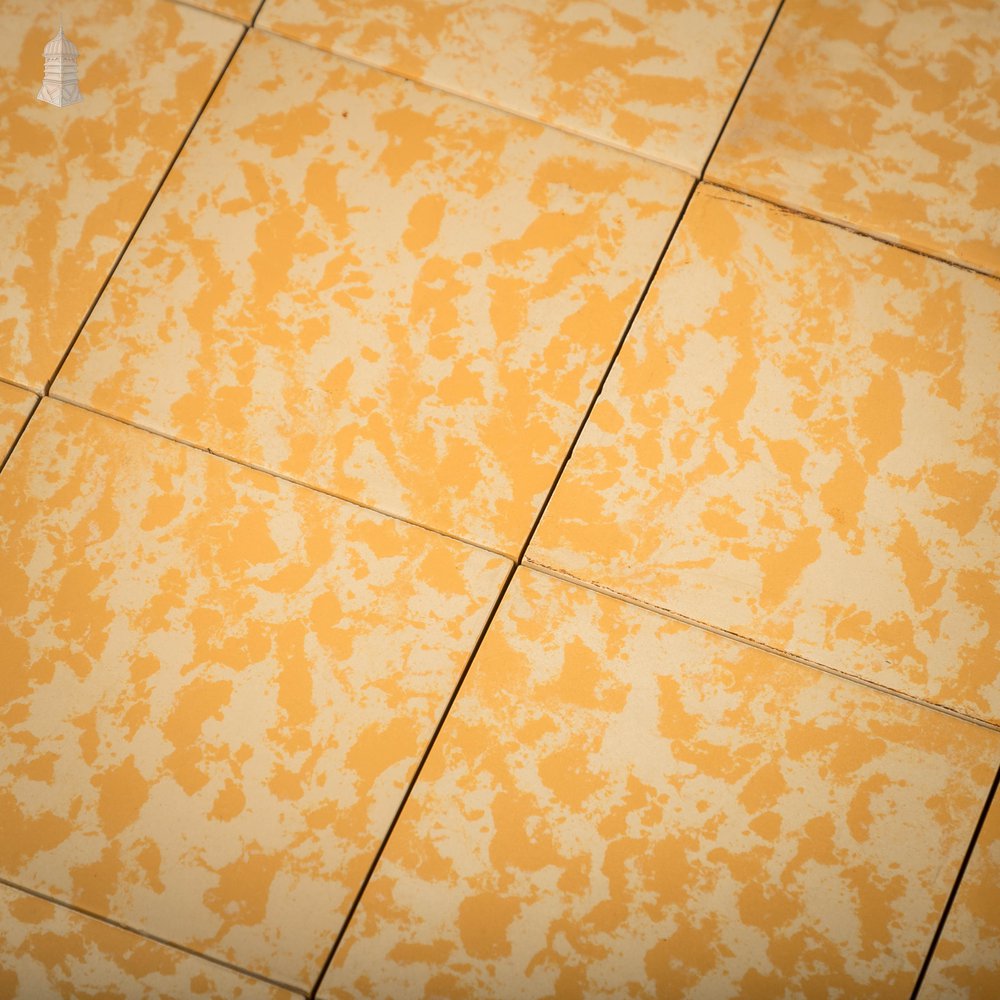 Patterned Decorative Tiles, Late 20th C Jasba Tiles Yellow and Cream Mottled Design, Batch of 309 – 6.9 Square Metres