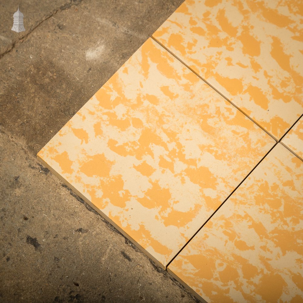 Patterned Decorative Tiles, Late 20th C Jasba Tiles Yellow and Cream Mottled Design, Batch of 309 – 6.9 Square Metres