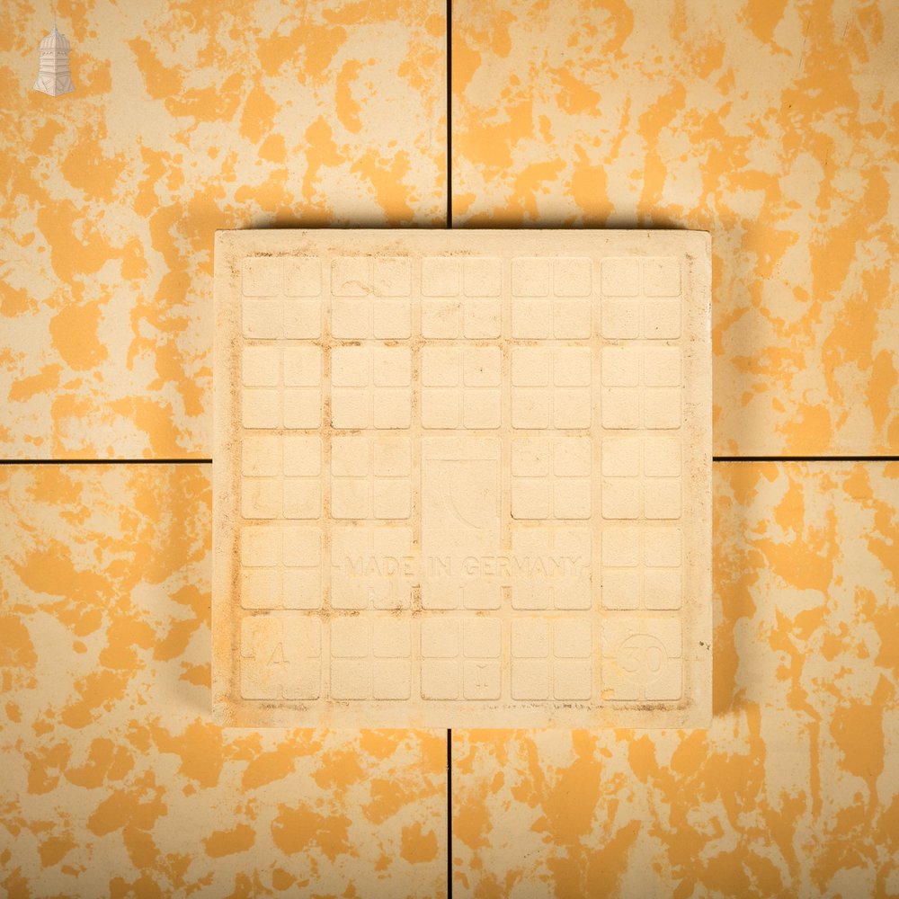 Patterned Decorative Tiles, Late 20th C Jasba Tiles Yellow and Cream Mottled Design, Batch of 309 – 6.9 Square Metres