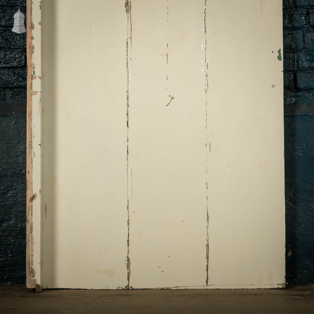 Ledged Plank Door, Pine, Distressed White Paint Finish