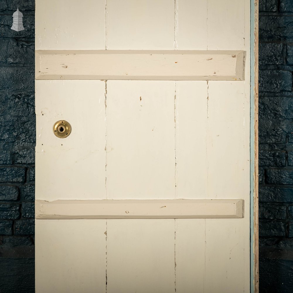 Ledged Plank Door, Pine, Distressed White Paint Finish