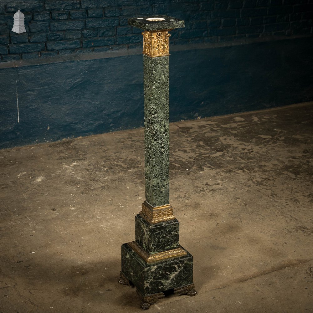 Marble Column Plinth Stand, 19th C French Empire