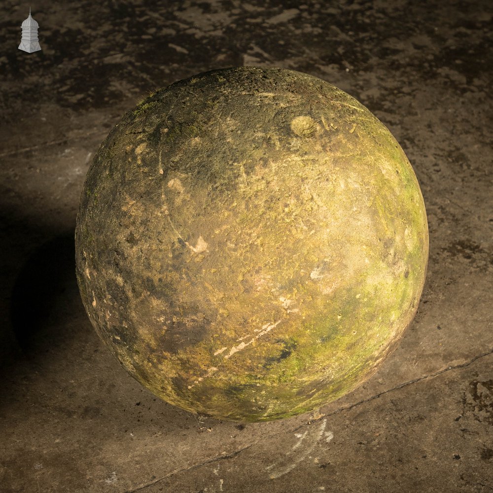 Decorative Stone Balls, Pair of Large Georgian Stone Spheres