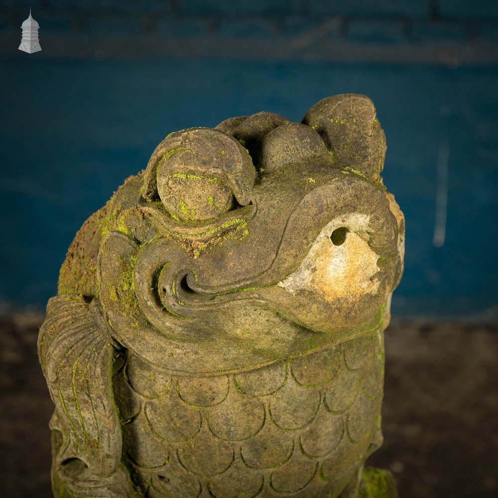 Sandstone Koi Fountain, Weathered Victorian Water Feature