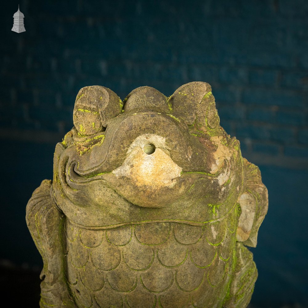 Sandstone Koi Fountain, Weathered Victorian Water Feature