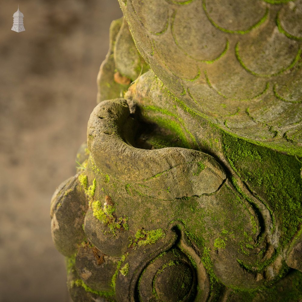 Sandstone Koi Fountain, Weathered Victorian Water Feature