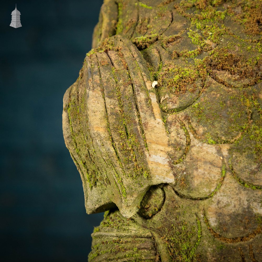 Sandstone Koi Fountain, Weathered Victorian Water Feature