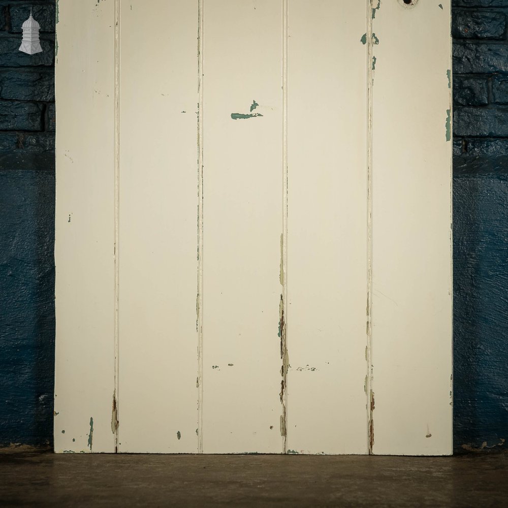 Ledged Plank Door, White and Pink Painted Pine