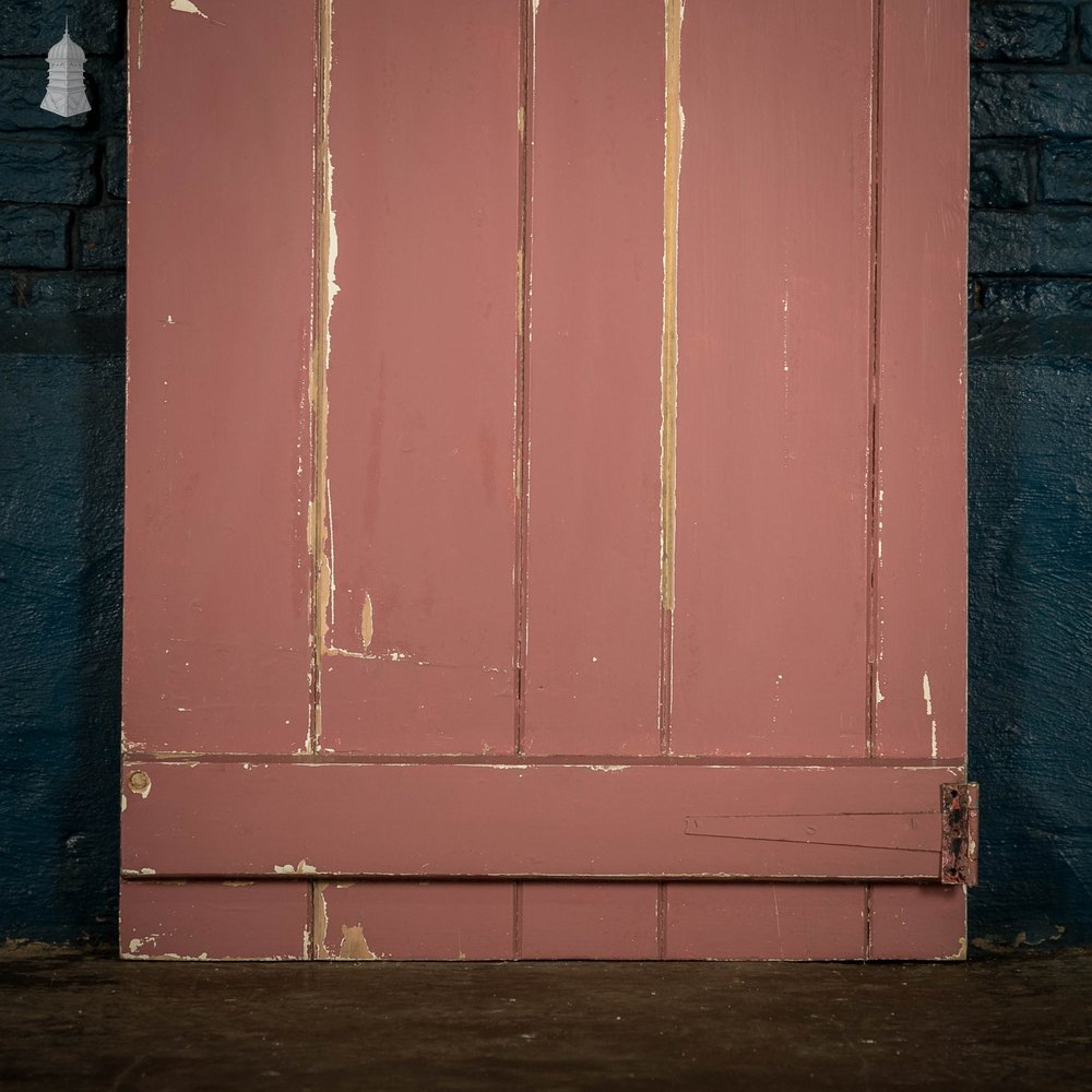 Ledged Plank Door, White and Pink Painted Pine