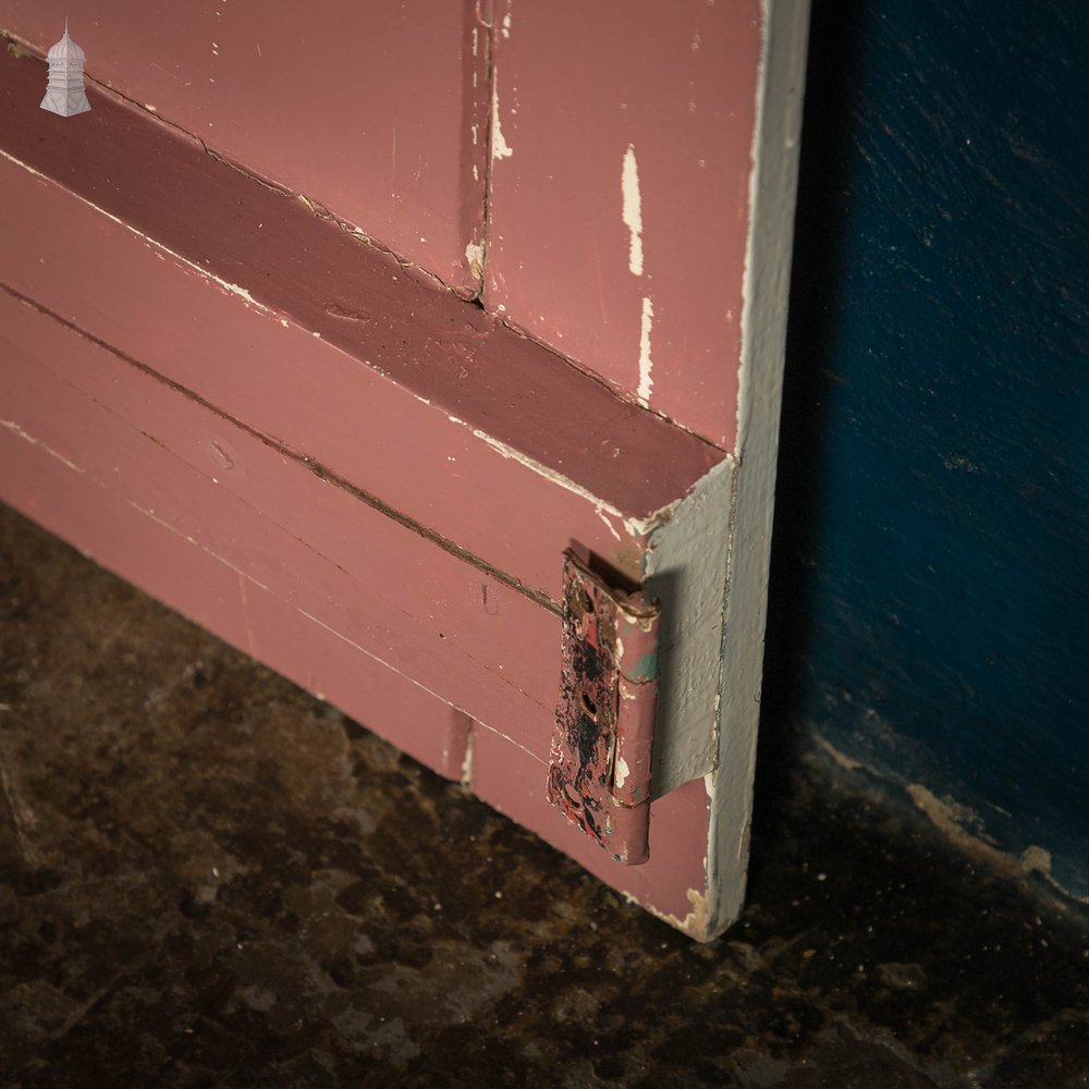 Ledged Plank Door, White and Pink Painted Pine