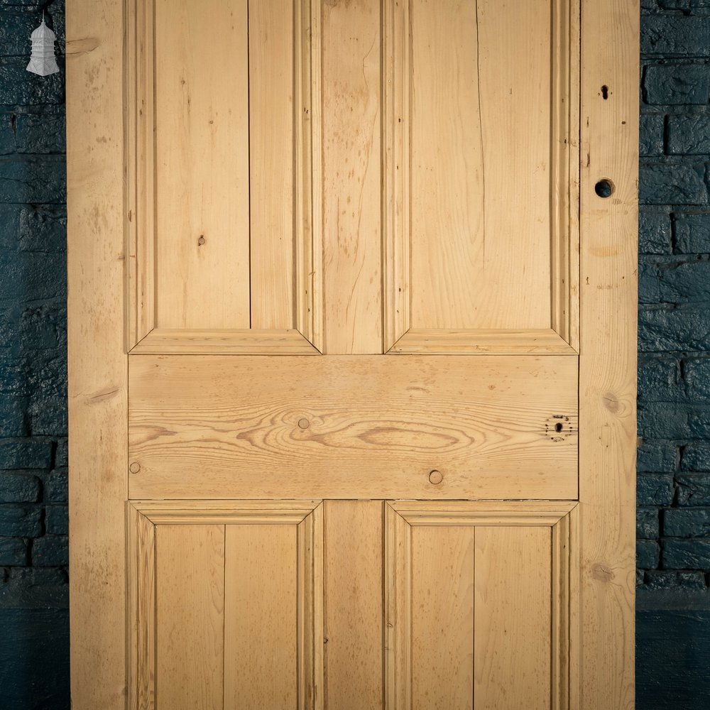 Glazed Pine Door, Moulded Panelled Door with Glazed Top Panel