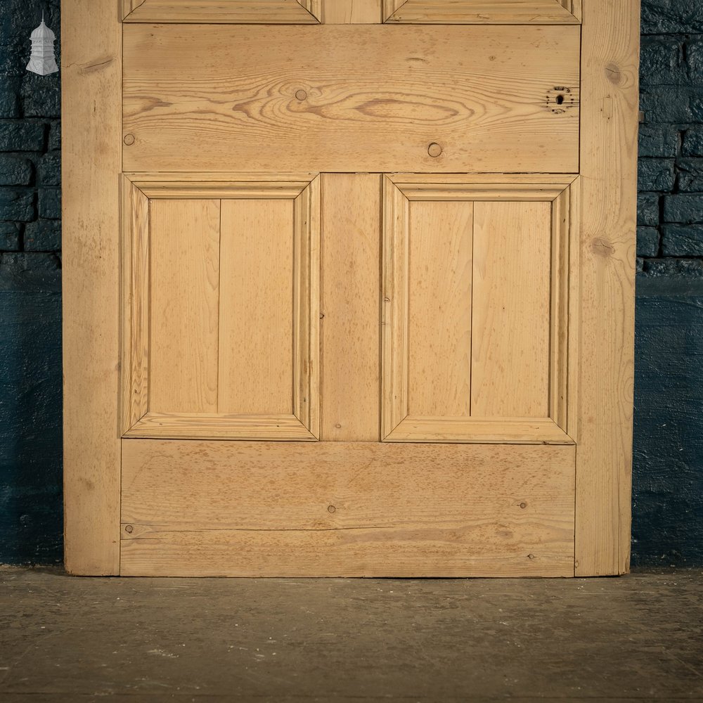 Glazed Pine Door, Moulded Panelled Door with Glazed Top Panel