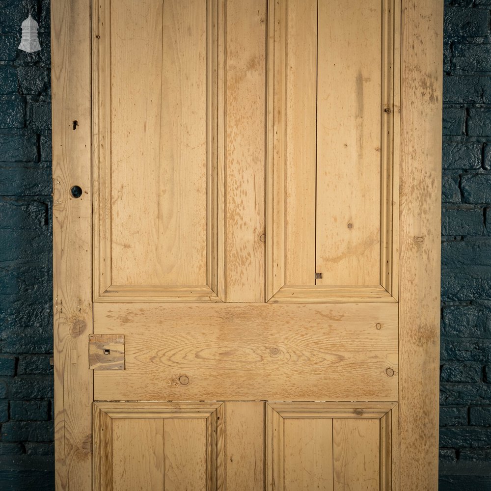 Glazed Pine Door, Moulded Panelled Door with Glazed Top Panel