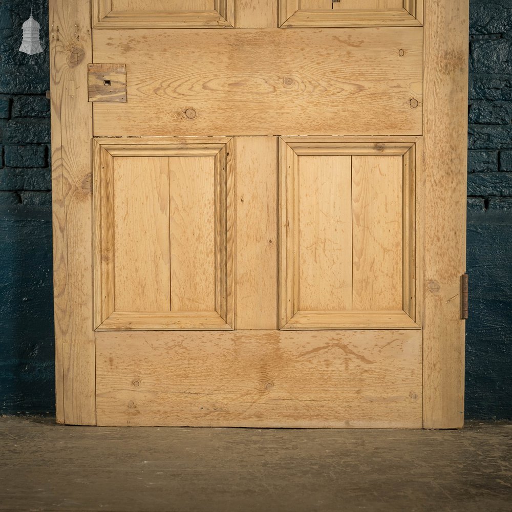 Glazed Pine Door, Moulded Panelled Door with Glazed Top Panel