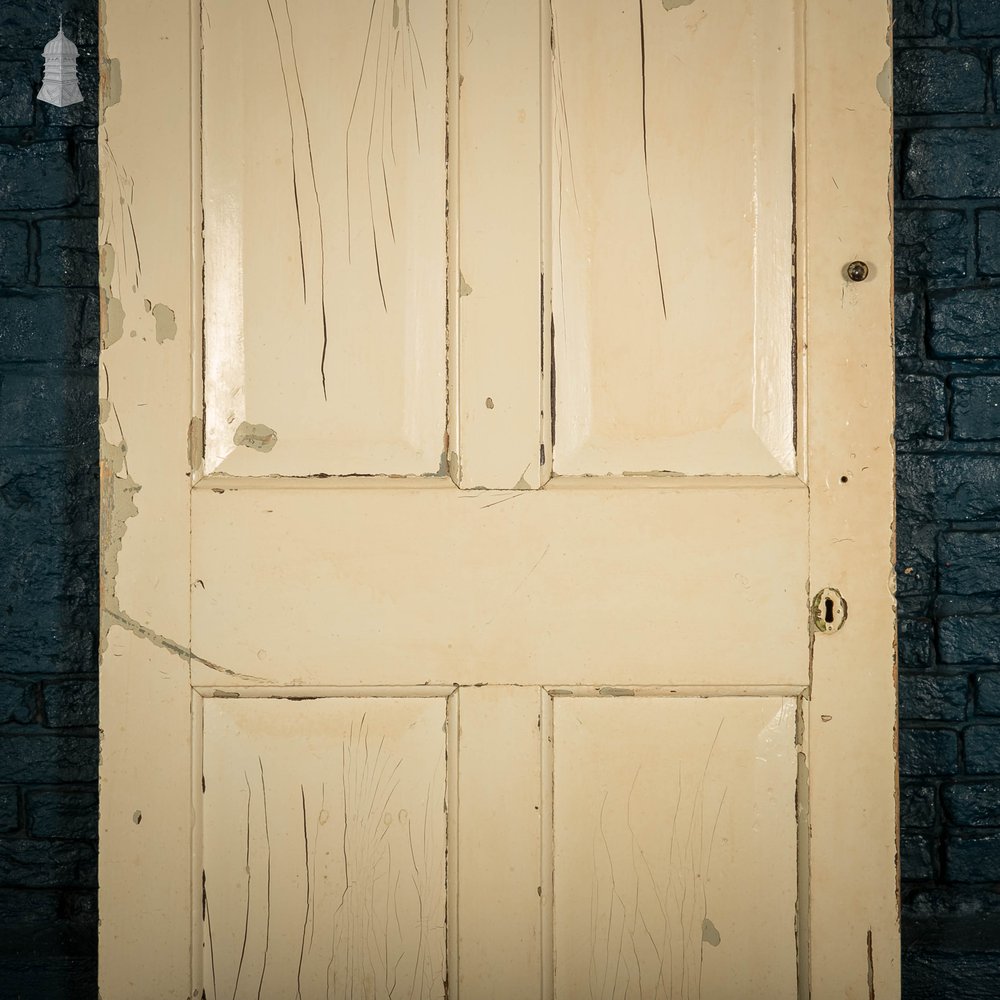 Pine Panelled Door, 4 Raised Panels, White Painted