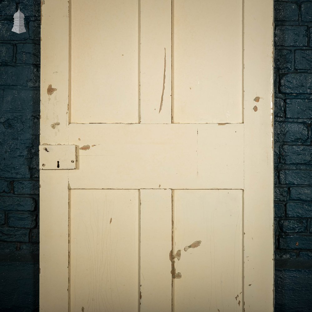 Pine Panelled Door, 4 Raised Panels, White Painted