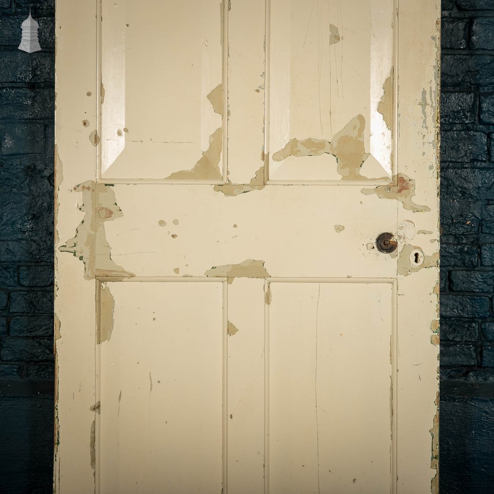 Pine Panelled Door, 4 Raised Panel White Painted