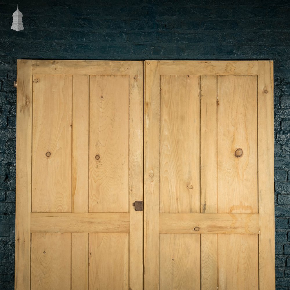 Pine Cupboard Doors, Pair of Panelled Cupboard Doors