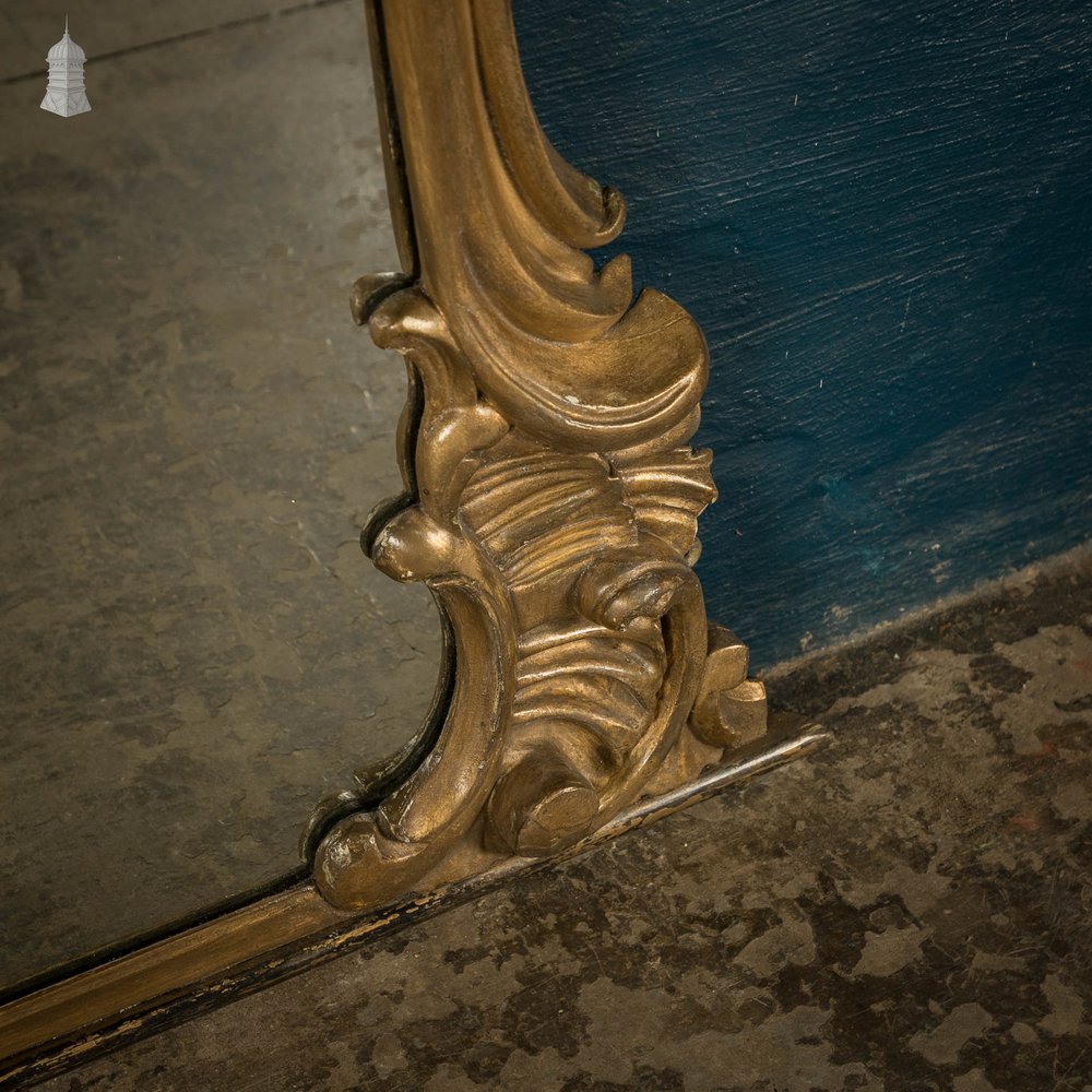 Large Overmantel Mirror, Gold Painted Hardwood