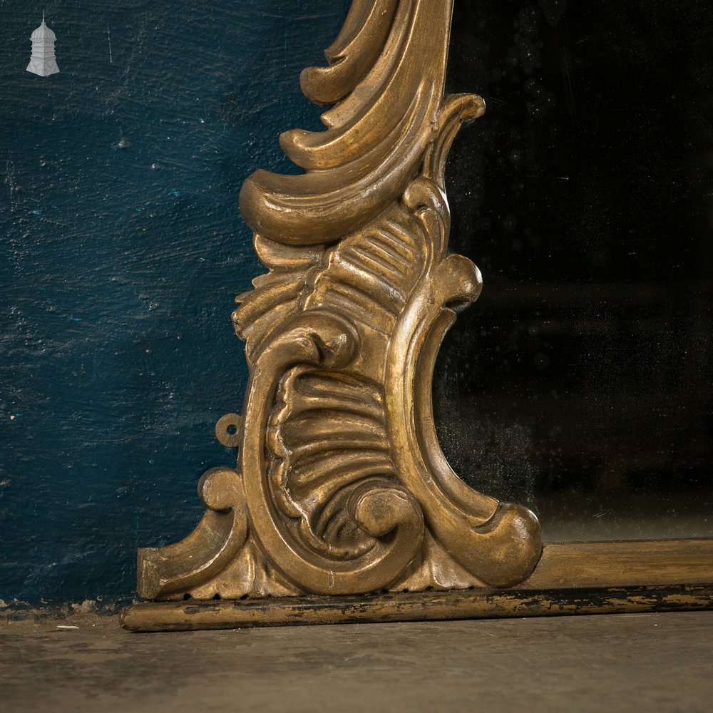 Large Overmantel Mirror, Gold Painted Hardwood