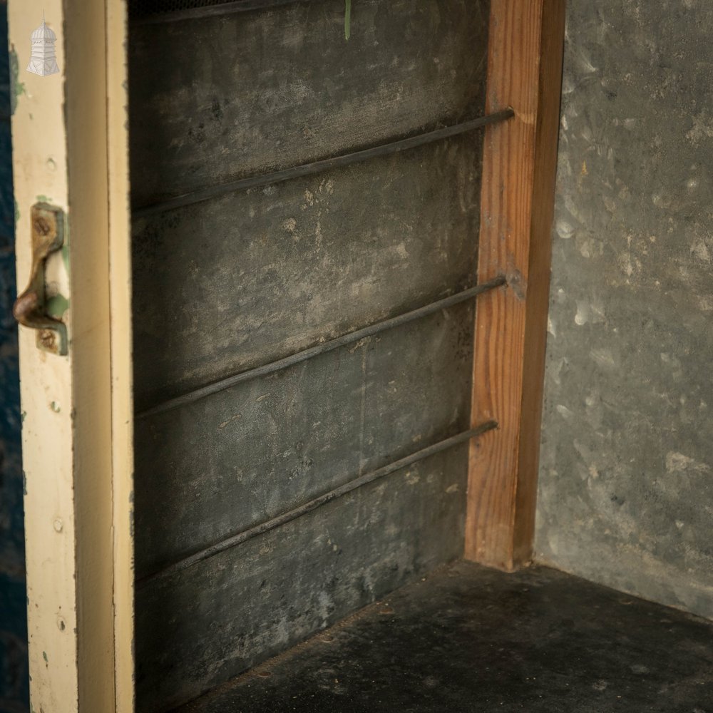 Meat Safe Cupboard, Metal Wall Mountable with Distressed White Painted Finish