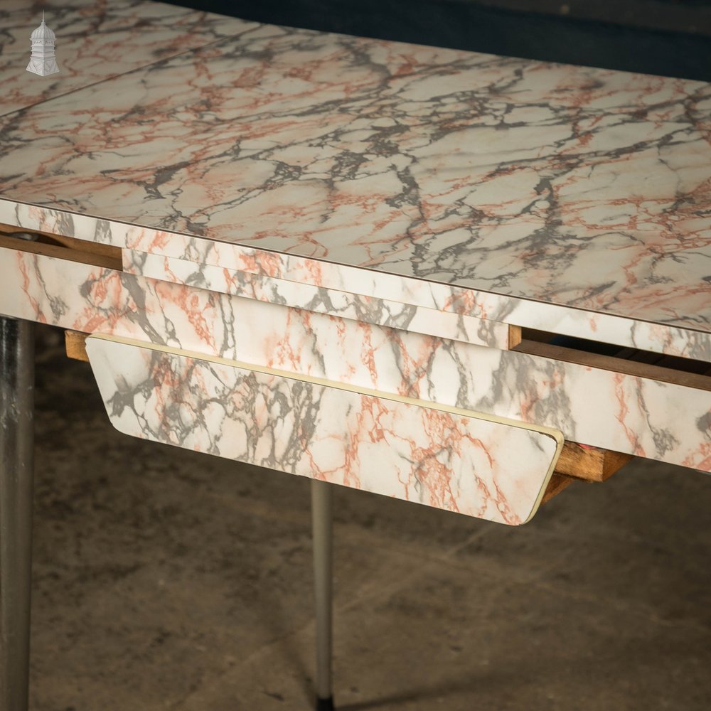 Melamine Extending Table, Marble Effect