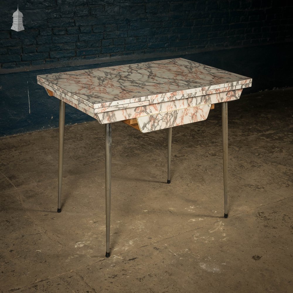 Melamine Extending Table, Marble Effect