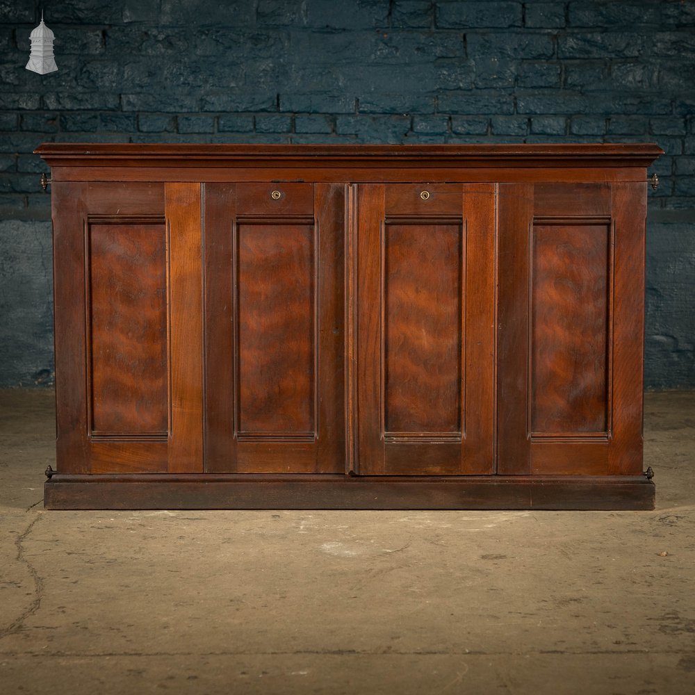 Fifteen-File Cabinet with Doors Georgian Filling Cabinet, Mahogany Chest of Drawers