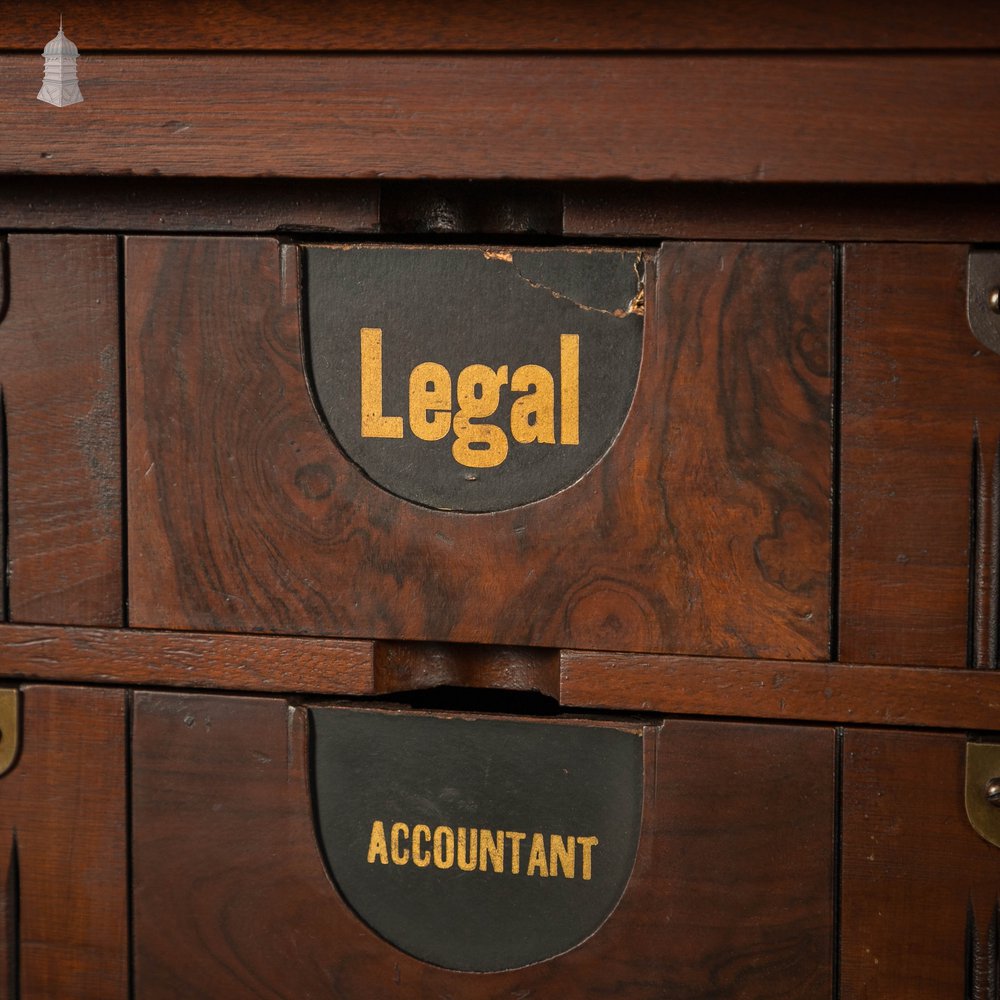 Fifteen-File Cabinet with Doors Georgian Filling Cabinet, Mahogany Chest of Drawers