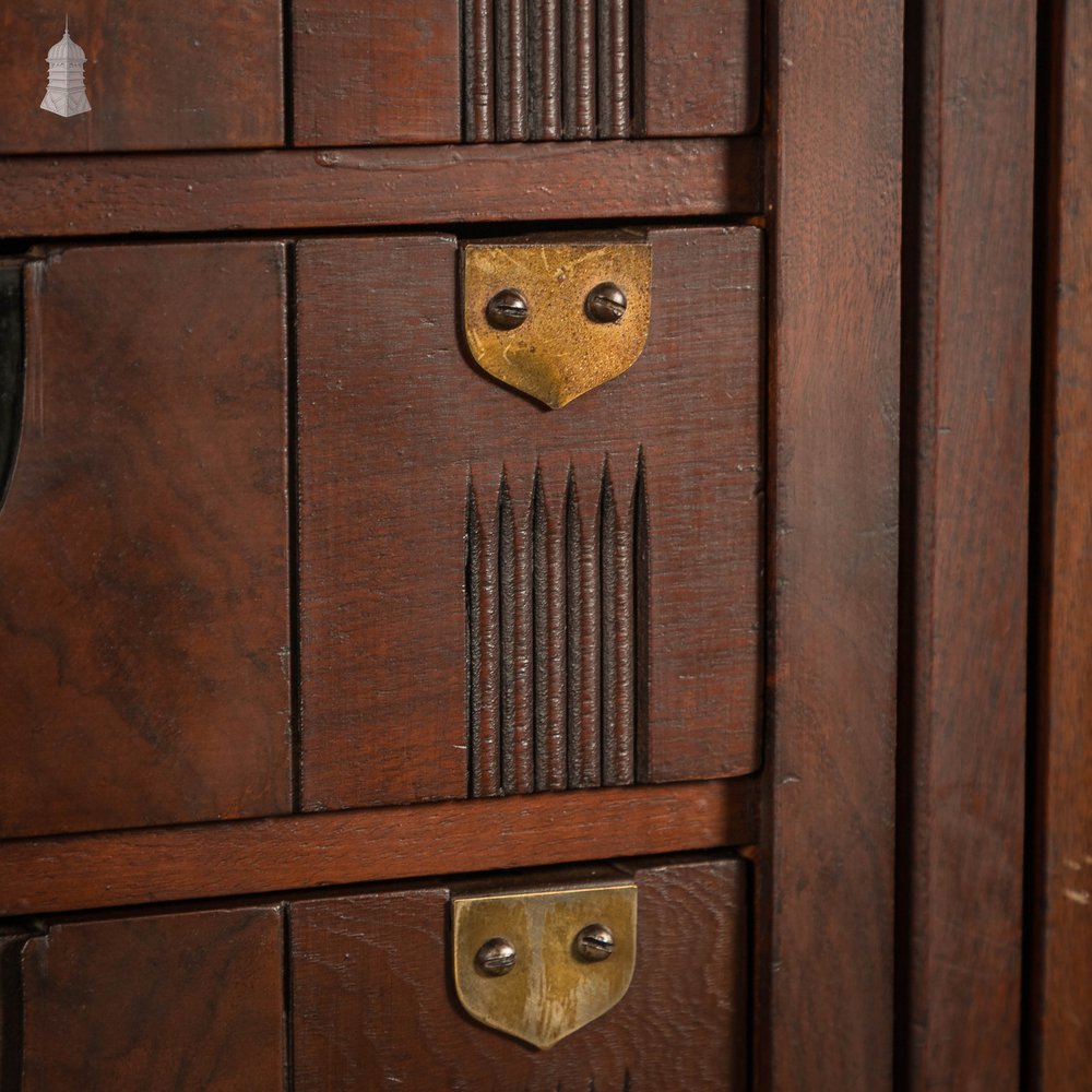 Fifteen-File Cabinet with Doors Georgian Filling Cabinet, Mahogany Chest of Drawers