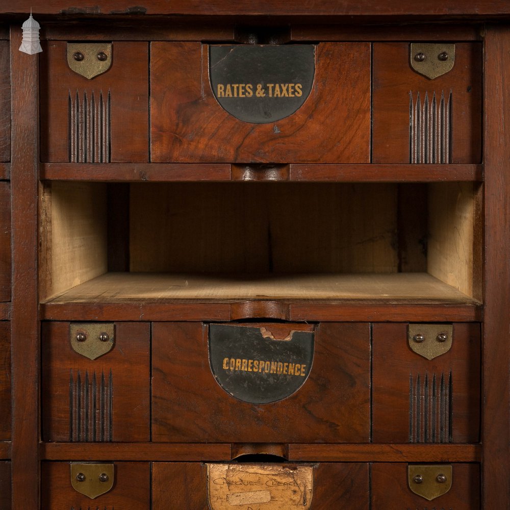 Fifteen-File Cabinet with Doors Georgian Filling Cabinet, Mahogany Chest of Drawers