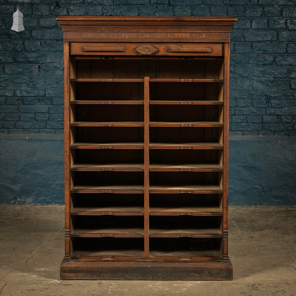 Ambergs Letter File Cabinet, 19th C Tambour Front Filing Cabinet