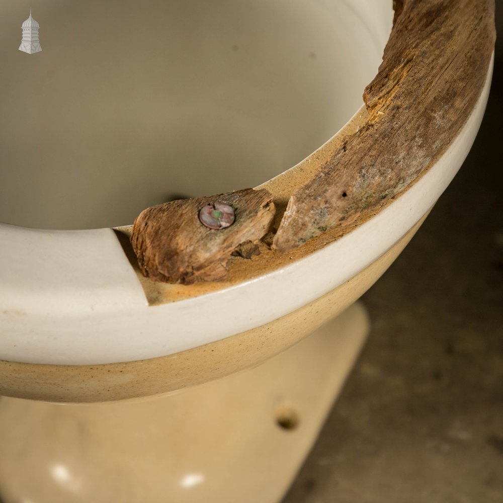 Two Toilet Pans, Cane and White, Marked Tylers London Sydney