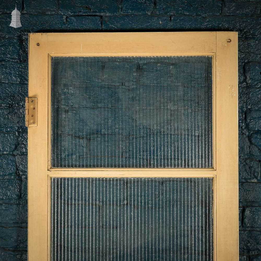 Half Glazed Door, White Painted Pine with Reeded Glass