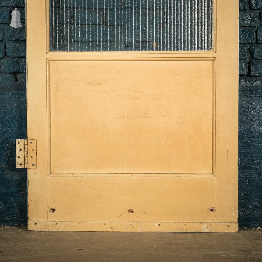 Half Glazed Door, White Painted Pine with Reeded Glass