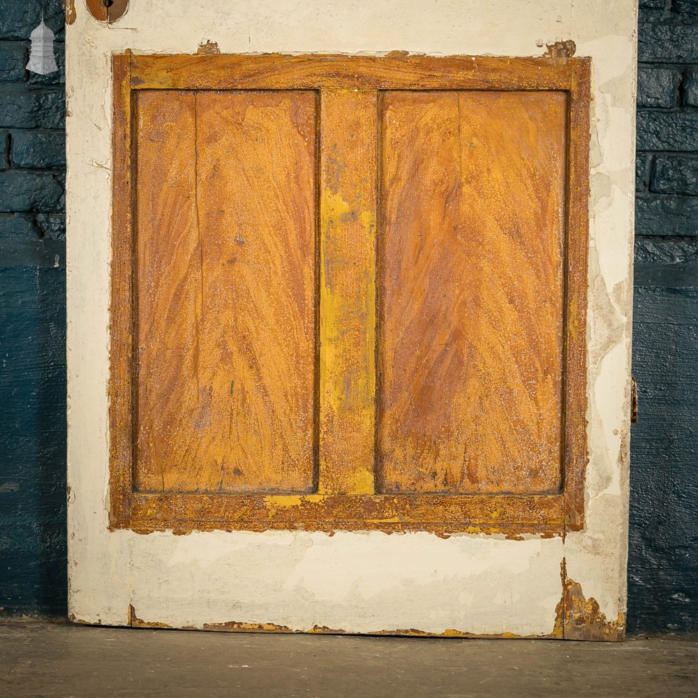 Half Glazed Door, White Painted Pine with ‘Reeded’ Style Textured Glass