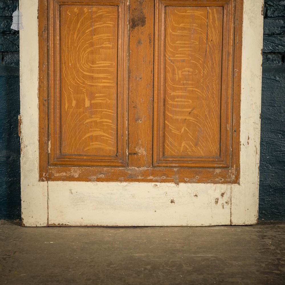 Half Glazed Door, White Painted Pine with ‘Reeded’ Style Textured Glass