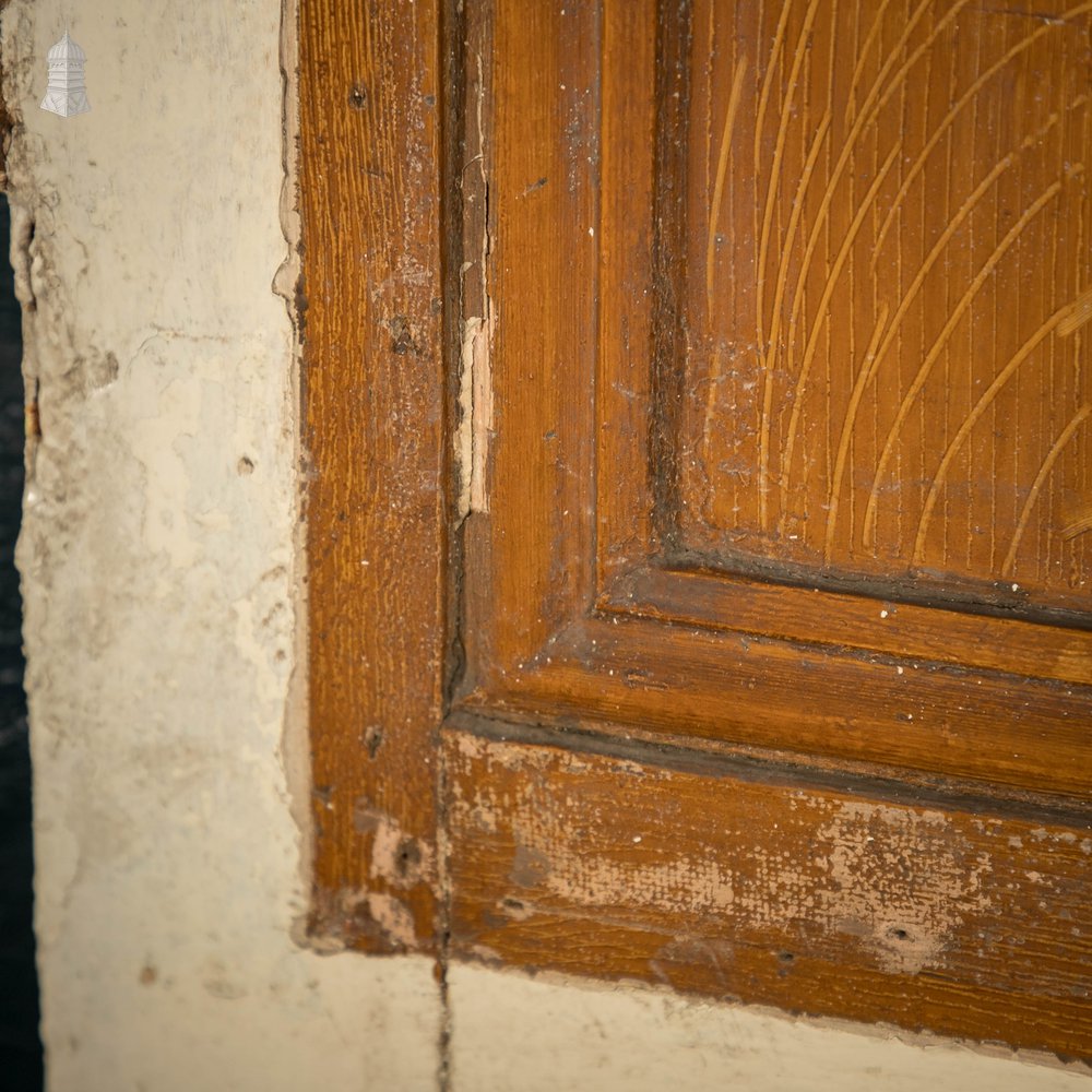 Half Glazed Door, White Painted Pine with ‘Reeded’ Style Textured Glass