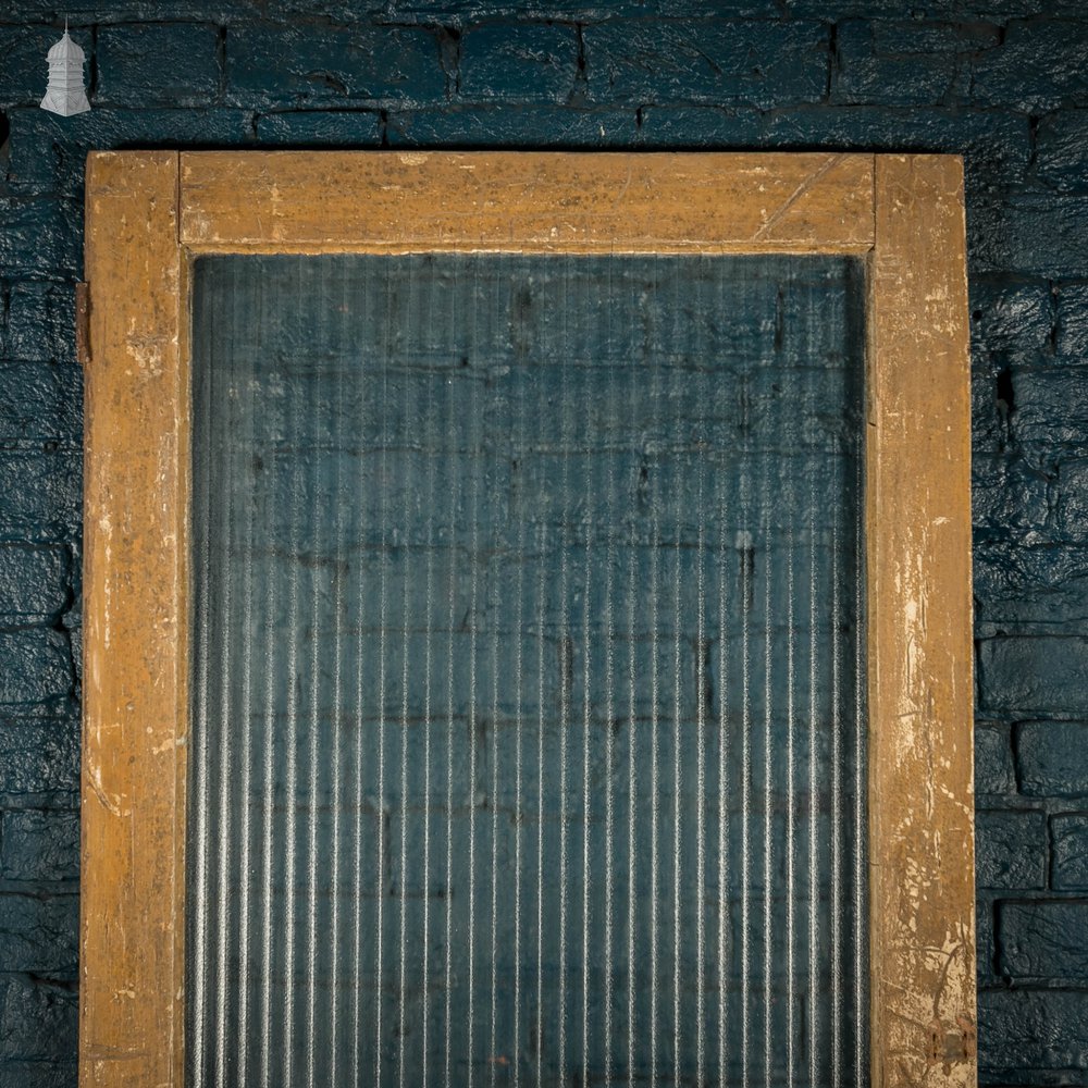 Half Glazed Door, Pine With ‘Reeded’ Style Textured Glass