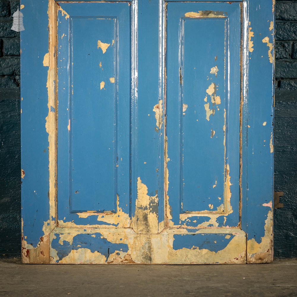 Half Glazed Door, Pine with Blue Painted Finish