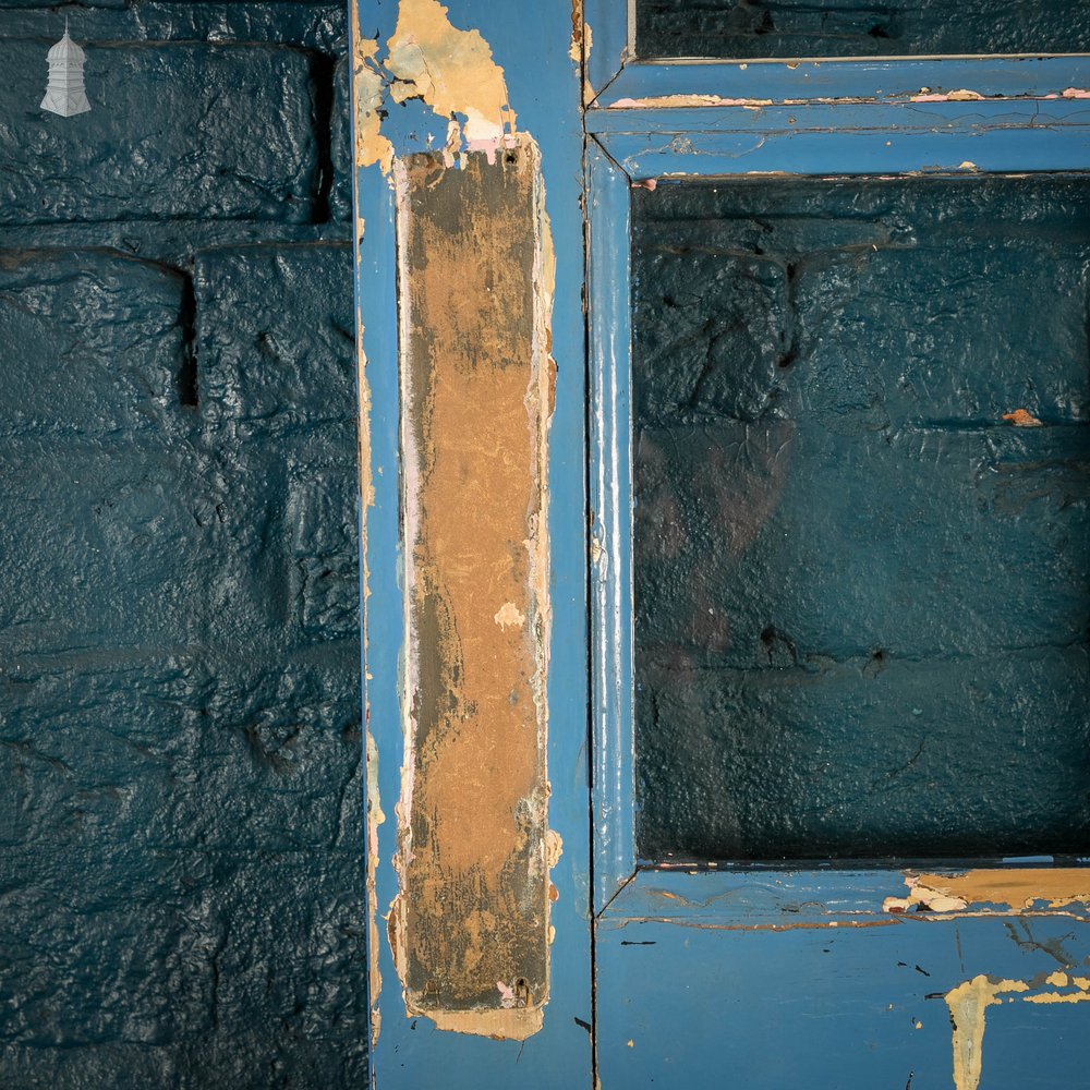 Half Glazed Door, Pine with Blue Painted Finish