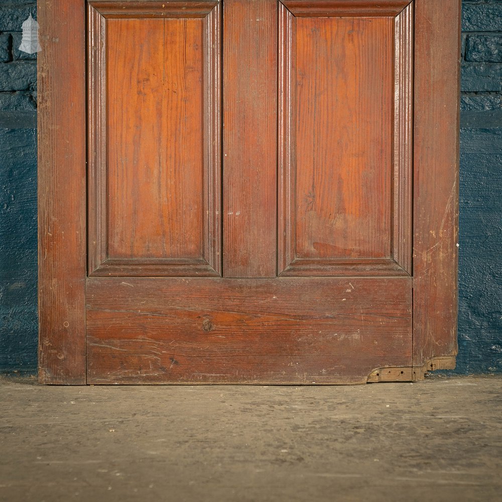 Half Glazed Door, Pine Gunstock Rails, Floral Textured Glazing