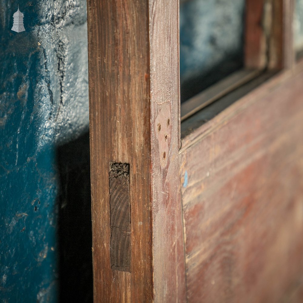 Half Glazed Door, Pine Gunstock Rails, Floral Textured Glazing