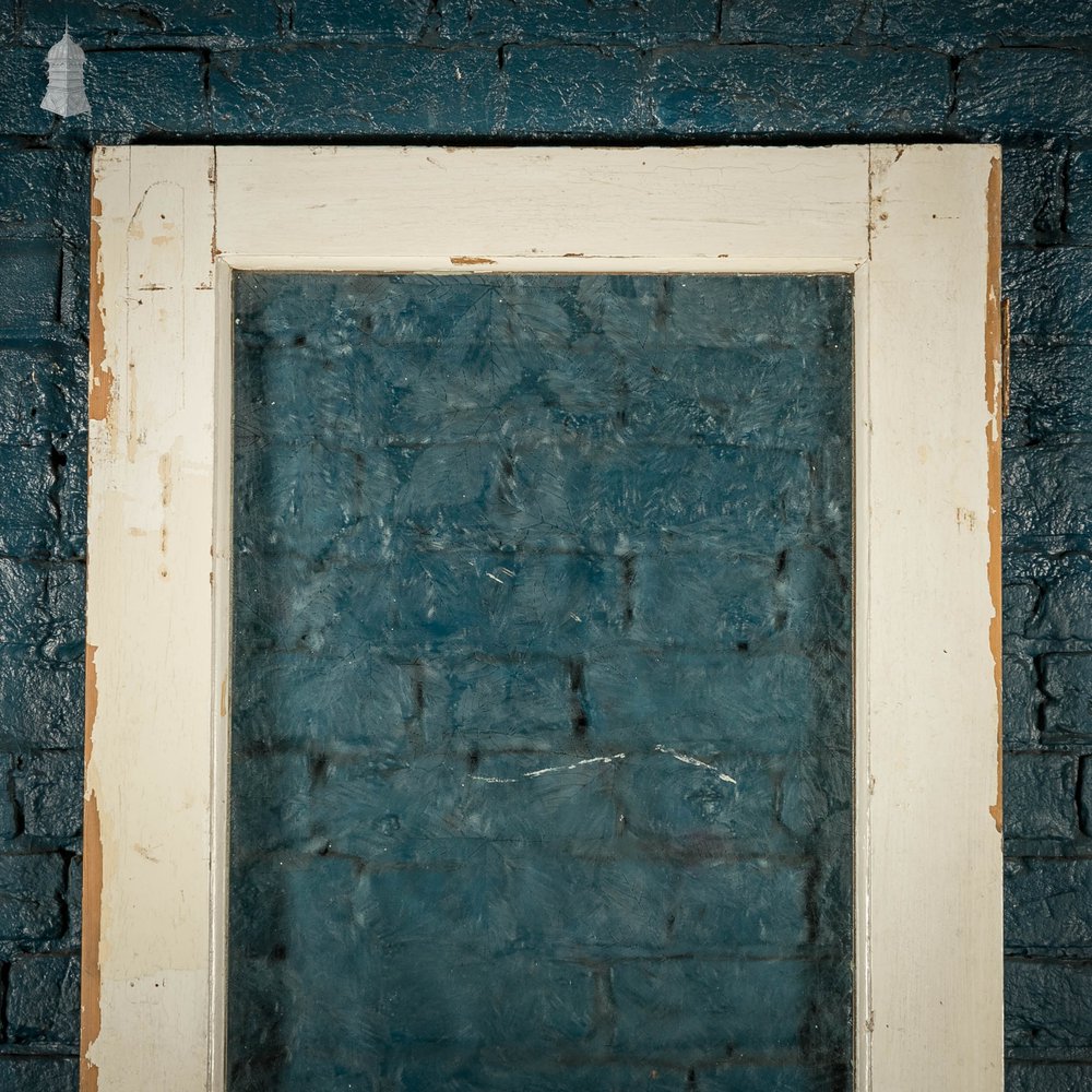 Half Glazed Door, White Painted Pine with Textured Glass