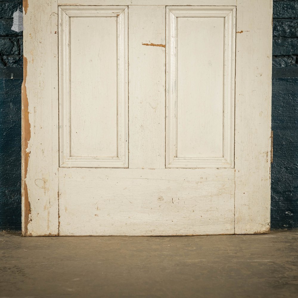 Half Glazed Door, White Painted Pine with Textured Glass