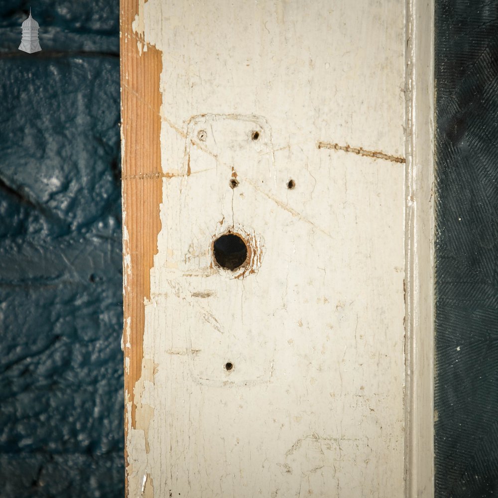 Half Glazed Door, White Painted Pine with Textured Glass