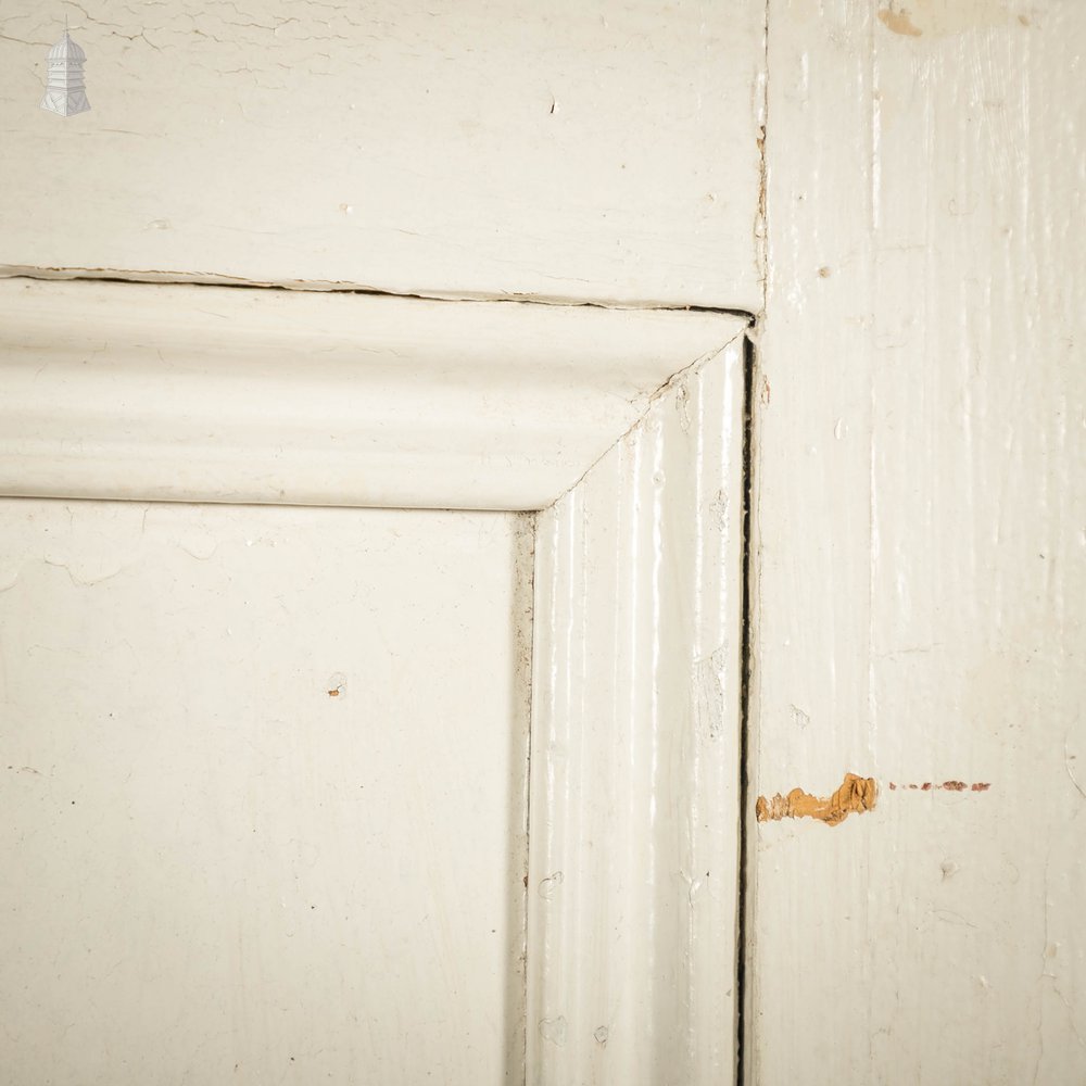 Half Glazed Door, White Painted Pine with Textured Glass