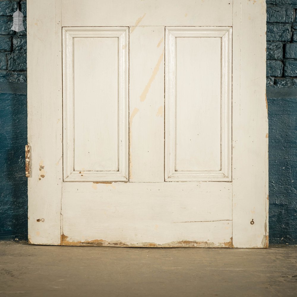 Half Glazed Door, White Painted Pine with Textured Glass